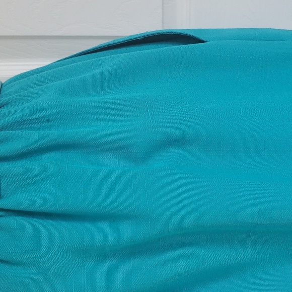 Alfred Dunner teal pencil skirt with hip pockets and fabric belt - Picture 7 of 9